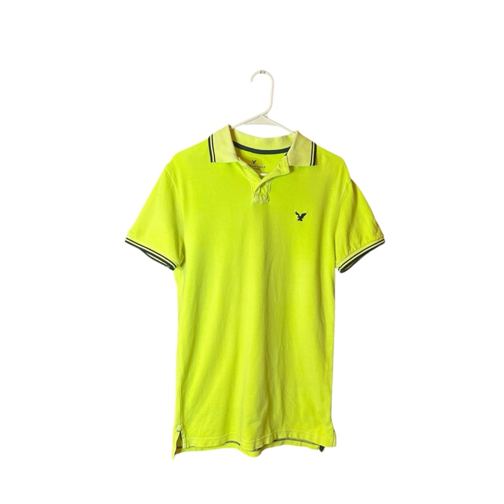 American Eagle Men’s Small Highlighter Yellow Polo